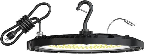 200 واط 6 حزمة UFO LED High Bay Light 28،000lm 5000K LED High Bay Lights مع كابل خطاف أمريكي مدرج في قائمة UL بطول 5 بوصات بديل لـ 650 واط MH/HPS لمستودع الصالة الرياضية في مصنع الحظيرة in Saudi Arabia