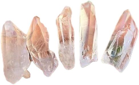 كريستال بذور الليموري، أو كوارتز الليموري من البرازيل أحجار كريمة علاجية كريستالية خام طبيعية - مجموعة مكونة من 5 قطع in Kuwait