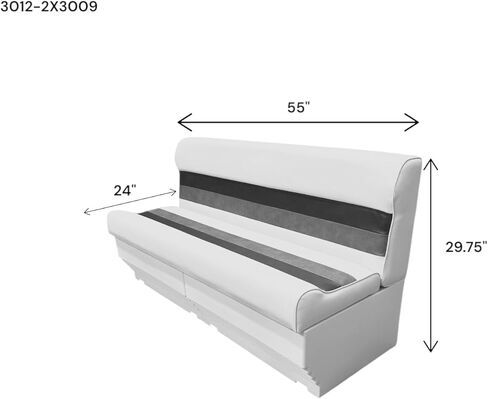 قواعد وسادة مقعد بونتون من سلسلة بريميوم مقاس 55 بوصة أبيض/أحمر/فحمي 3012-2x3009-AAEC in Kuwait