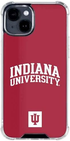 حافظة هاتف Skinit الشفافة متوافقة مع iPhone 15 - تصميم Hoosiers مرخص رسميًا من جامعة إنديانا in Kuwait