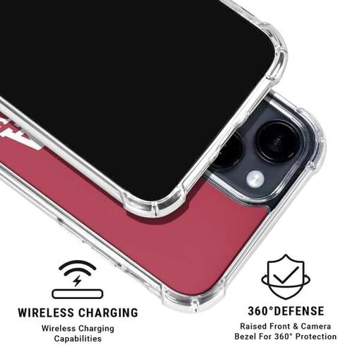 حافظة هاتف Skinit الشفافة متوافقة مع iPhone 15 - تصميم Hoosiers مرخص رسميًا من جامعة إنديانا in Kuwait