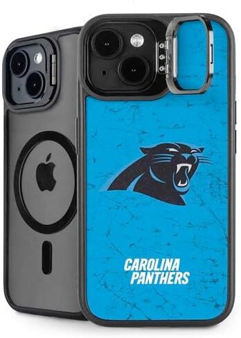 Skinit Kickstand Phone Case Compatible with iPhone 15 Plus - Officially Licensed NFL Carolina Panthers Black & White Design in Saudi Arabia