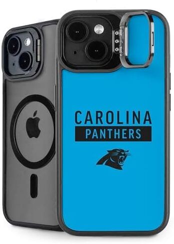 Skinit Kickstand Phone Case Compatible with iPhone 15 Plus - Officially Licensed NFL Carolina Panthers Black & White Design in Saudi Arabia