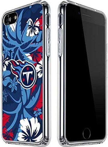 حافظة هاتف Skinit الشفافة متوافقة مع iPhone SE (الجيل الثاني والثالث) - تصميم طباعة استوائية مرخص رسميًا من NFL Tennessee Titans in Kuwait