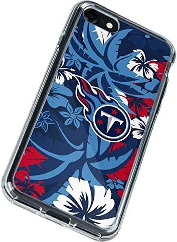 حافظة هاتف Skinit الشفافة متوافقة مع iPhone SE (الجيل الثاني والثالث) - تصميم طباعة استوائية مرخص رسميًا من NFL Tennessee Titans in Kuwait