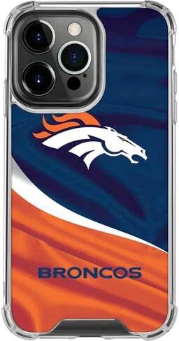 حافظة هاتف Skinit الشفافة متوافقة مع iPhone 14 Pro - تصميم مرخص رسميًا من NFL Denver Broncos in Saudi Arabia