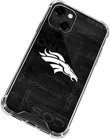 Skinit Clear Phone Case Compatible with iPhone 13 - Officially Licensed NFL Denver Broncos Black & White Design in Saudi Arabia