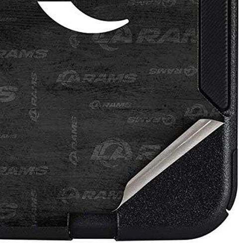 غلاف هاتف من Skinit متوافق مع حافظة OtterBox Commuter لهاتف iPhone 12 Mini - تصميم أسود وأبيض مرخص رسميًا من NFL Los Angeles Rams in Saudi Arabia
