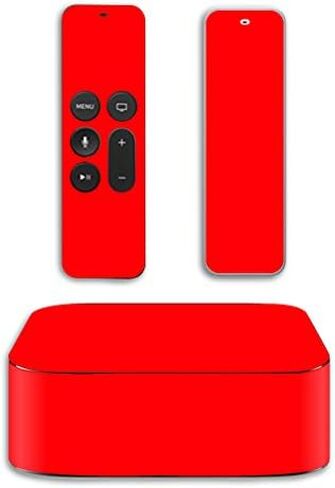 MightySkins Skin Compatible with Apple TV 4K & 4th Gen (2019-2015) wrap Cover Sticker Skins Solid Red in Saudi Arabia