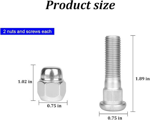 2 Set M12x1.5 Car Wheel Studs and Lug Nuts Kit, Rust Proof Vehicle Wheel Stud Fastener Kit, Automotive OEM# 52950-14140 Replacement, Compatible with Cadenza Forte Optima in Saudi Arabia