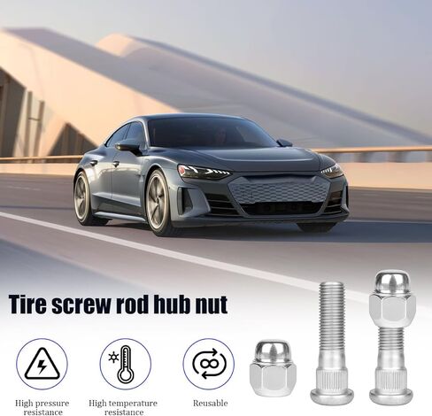 2 Set M12x1.5 Car Wheel Studs and Lug Nuts Kit, Rust Proof Vehicle Wheel Stud Fastener Kit, Automotive OEM# 52950-14140 Replacement, Compatible with Cadenza Forte Optima in Saudi Arabia