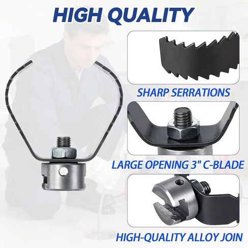 قطعتان من قطعتين T-150-1 مقاس 3 بوصات لتنظيف الصرف، قاطعة جذور متوافقة مع كابل Ridgid المقطعي C-10، ملحق حفر ثعبان الصرف استبدال 98055 in Kuwait