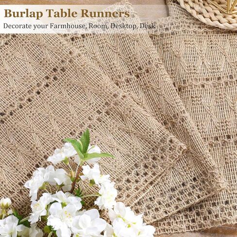 Niviy الخيش بوهو الجدول عداء لديكور المنزل الربيع 72 بوصة طويلة، ديكور مزرعة البني ريفي صغير مكرامية المنسوجة القهوة الخيش الجوت الجدول العداءين لفصل الصيف الطعام مضمد وشاح ديكور الطاولة in Kuwait