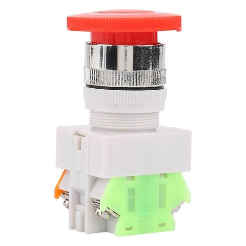 Emergency Stop Button, Self Locking, Mushroom Push Button Switch, 22mm Mount Insulated Design, for Industrial Machinery Equipment, Factories, Manufacturing Plants, CNC Machines, As in Saudi Arabia