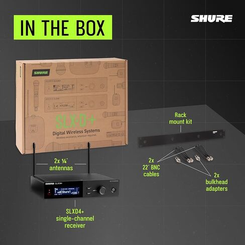 Shure SLXD4+ Single Channel Digital Wireless Receiver - Hands-Free Audio Management for Professionals, Transparent 24-bit Audio, Wide-Tuning Range in Saudi Arabia