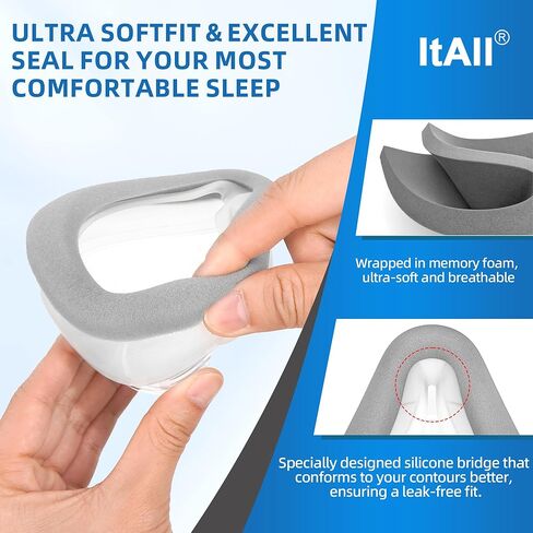 قطعتان من وسادة CPAP البديلة (M) لجهاز Airtouch F20، وسادة وجه كاملة محدثة F20 مع رغوة الذاكرة، جميع اللوازم (متوسطة) in Saudi Arabia