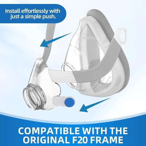 قطعتان من وسادة CPAP البديلة (M) لجهاز Airtouch F20، وسادة وجه كاملة محدثة F20 مع رغوة الذاكرة، جميع اللوازم (متوسطة) in Saudi Arabia