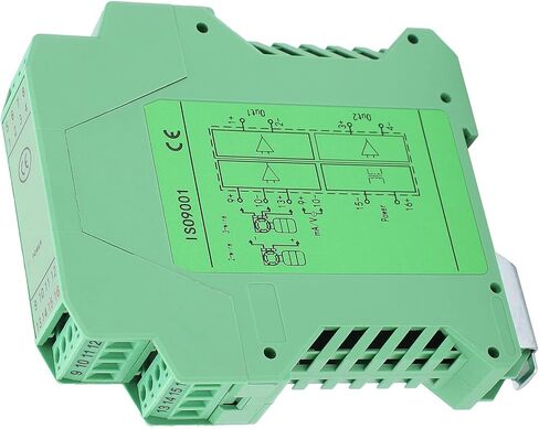 Qiilu DC 0-10V Signal Isolator with 1 Input 2 Output, Rail Mount Current Voltage Transmitter - GLG for PLC and DCS Applications in Saudi Arabia
