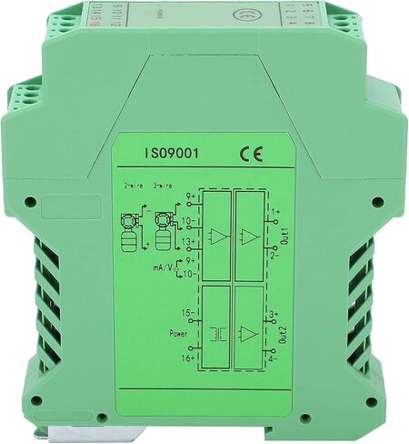 Qiilu DC 0-10V Signal Isolator with 1 Input 2 Output, Rail Mount Current Voltage Transmitter - GLG for PLC and DCS Applications in Saudi Arabia
