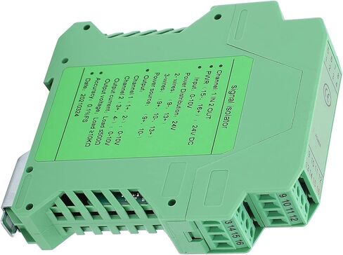 Qiilu DC 0-10V Signal Isolator with 1 Input 2 Output, Rail Mount Current Voltage Transmitter - GLG for PLC and DCS Applications in Saudi Arabia