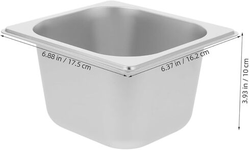 Abaodam الفولاذ المقاوم للصدأ البخار عموم حوض مربع 6.88X6.37X3.93In لمطعم بوفيه تقديم الطعام فندق خدمة الطعام صواني الجليد وعاء تخدم السلطانية in Kuwait
