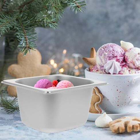 Abaodam الفولاذ المقاوم للصدأ البخار عموم حوض مربع 6.88X6.37X3.93In لمطعم بوفيه تقديم الطعام فندق خدمة الطعام صواني الجليد وعاء تخدم السلطانية in Kuwait