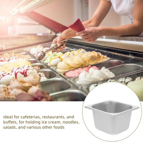 Abaodam الفولاذ المقاوم للصدأ البخار عموم حوض مربع 6.88X6.37X3.93In لمطعم بوفيه تقديم الطعام فندق خدمة الطعام صواني الجليد وعاء تخدم السلطانية in Kuwait