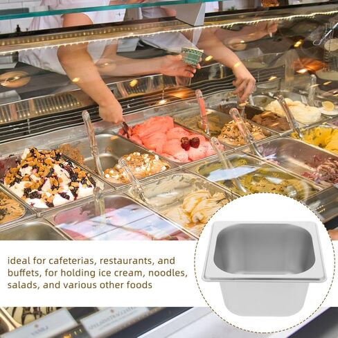 Abaodam الفولاذ المقاوم للصدأ البخار عموم حوض مربع 6.88X6.37X3.93In لمطعم بوفيه تقديم الطعام فندق خدمة الطعام صواني الجليد وعاء تخدم السلطانية in Kuwait