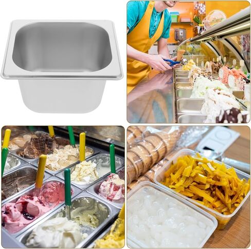 Abaodam الفولاذ المقاوم للصدأ البخار عموم حوض مربع 6.88X6.37X3.93In لمطعم بوفيه تقديم الطعام فندق خدمة الطعام صواني الجليد وعاء تخدم السلطانية in Kuwait