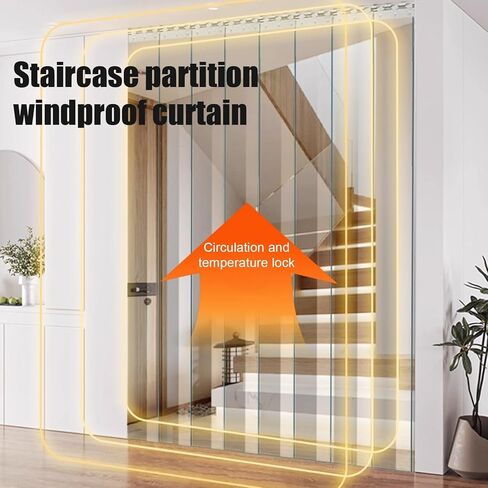 طقم ستائر باب بشريط PVC شفاف - غطاء مقاوم للخدش ومعزول حراريًا للمستودع والفريزر، 47.2 × 78.7 بوصة، سهل التركيب، مقسم باب متين من الفينيل in Kuwait