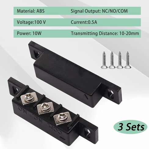 مفتاح القصب المغناطيسي MC-31B NC لا يفتح بشكل طبيعي مغلق نافذة الباب السلكية مستشعر الاتصال لنظام إنذار أمان المنزل (3 عبوات) in Kuwait