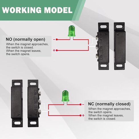 مفتاح القصب المغناطيسي MC-31B NC لا يفتح بشكل طبيعي مغلق نافذة الباب السلكية مستشعر الاتصال لنظام إنذار أمان المنزل (3 عبوات) in Kuwait