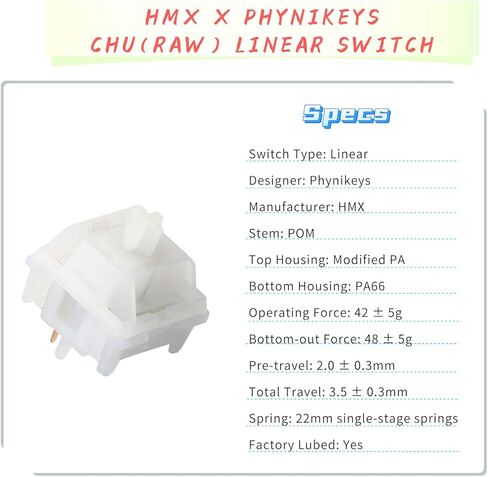 HMX X PHYNIKEYS أول لقاء CHU مفاتيح 70 قطعة الخطية 42gf HiFi الصوت 5 دبوس MX متوافق in Kuwait