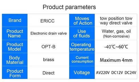 Electronic Automatic Drain Valve with Timer, 1/2" DN15, AC 110V/220V, for Air Compressor Tanks and Water Systems(AC220V) in Saudi Arabia