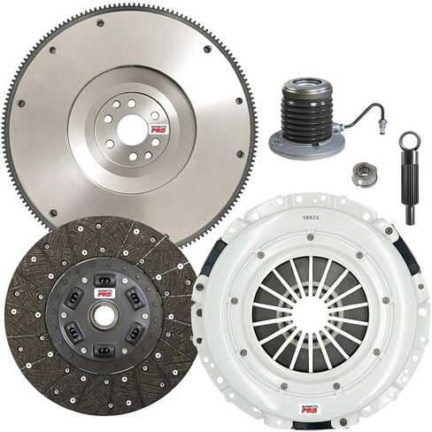 مجموعة القابض ClutchMaxPRO Performance Stage 2 مع دولاب الموازنة مع أسطوانة تابعة متوافقة مع 2005-2010 Ford Mustang GT Bullitt Shelby GT 4.6L 26 Spline 11 بوصة (CP07803HDWS-FW167731-ST2) in Saudi Arabia