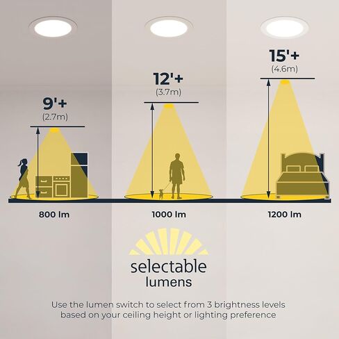HALO HLB 6 في إضاءة LED مجوفة، موقع رطب غير قابل للتعتيم، لومن قابل للتحديد ولون قابل للاختيار 27/30/35/40/5000K، 6 عبوات من مصابيح السقف الداخلية والخارجية HLB6LSFS5-6PK in Kuwait