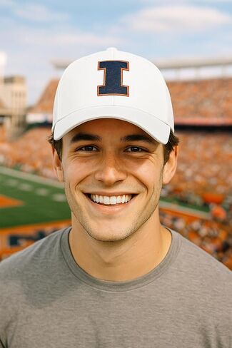 Officially Licensed University Illinois Illini White MVP Hat Classic Primary Team Logo Adjustable Embroidered Blue/Orange Baseball Sports Cap in Saudi Arabia