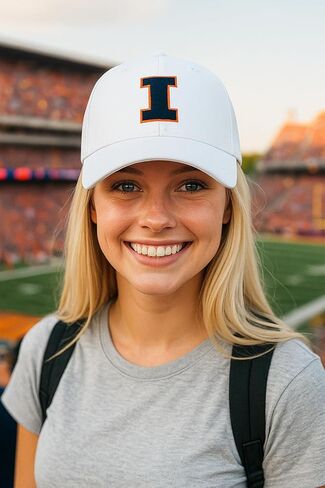 Officially Licensed University Illinois Illini White MVP Hat Classic Primary Team Logo Adjustable Embroidered Blue/Orange Baseball Sports Cap in Saudi Arabia