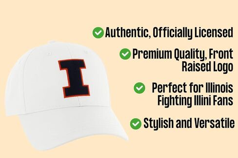Officially Licensed University Illinois Illini White MVP Hat Classic Primary Team Logo Adjustable Embroidered Blue/Orange Baseball Sports Cap in Saudi Arabia