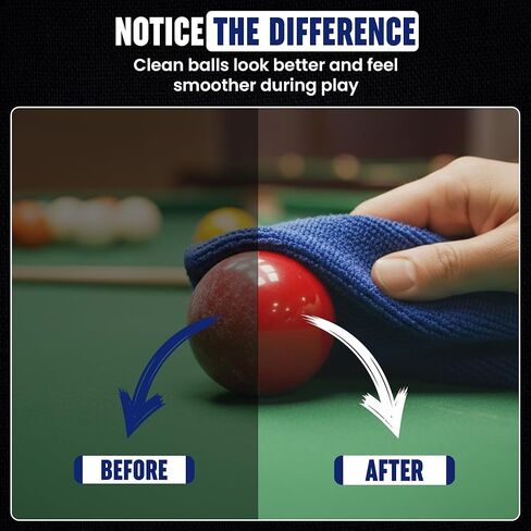 Billiard Ball Cleaning Towel Pack of 3 - Cue Cleaner Microfiber Towel, Pool Ball Cleaner, Table Felt, Shaft Accessories Cleaner - Lint-Free Maintenance, Polishing, Dirt and Dust Removal, 11.25"x11.25" in Saudi Arabia