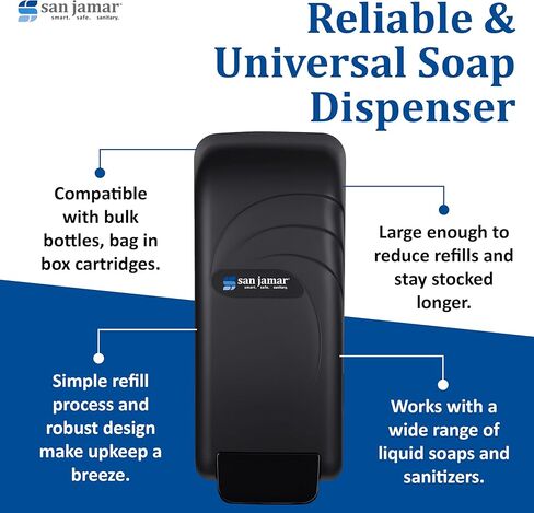 San Jamar S890TBK Soap and Hand Sanitizer Dispenser in Saudi Arabia