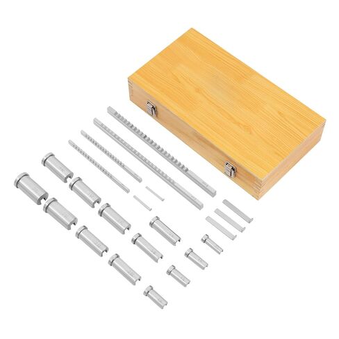 مجموعة أدوات Keyway Broach، 22 قطعة من أدوات Keyway Broach في صندوق مجهز، مجموعات أدوات قطع الأعمال المعدنية مع 4 دبابيس، 5 حشوات و13 جلبة، مواد فولاذية محمولة عالية الدقة أدوات صناعية لتشغيل المعادن in Kuwait