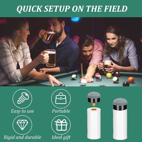 10Sets Pool Cue Tips Replacement Kit, No Glue Pool Cue Tips with White Ferrules, Screw On Cues Tip Repair Kit, (12mm and 13mm, 5 Each Size) in Saudi Arabia