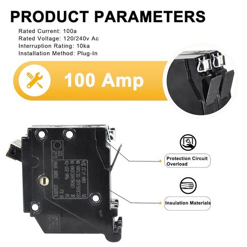 New Upgrade 2100 2-Pole 100-Amp Circuit Breaker, 3/4-Inch Plug-On Molded Case Circuit Breaker, Thermal Magnetic Protection, 100 Amp 10 KAIC, 120/240V in Saudi Arabia