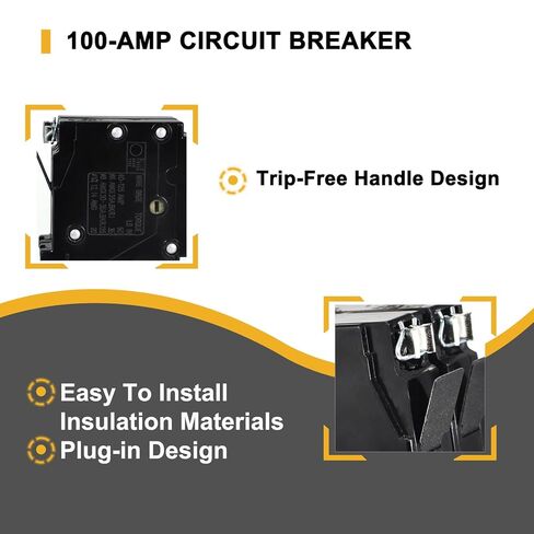 New Upgrade 2100 2-Pole 100-Amp Circuit Breaker, 3/4-Inch Plug-On Molded Case Circuit Breaker, Thermal Magnetic Protection, 100 Amp 10 KAIC, 120/240V in Saudi Arabia