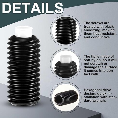 Frienda 40 Pcs Black Oxide Steel Nylon Tip Set Screws 1/4"-28 x 0.500" Thread Length in Saudi Arabia