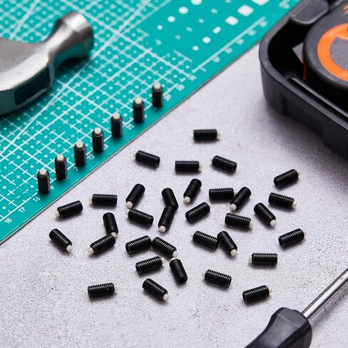 Frienda 40 Pcs Black Oxide Steel Nylon Tip Set Screws 1/4"-28 x 0.500" Thread Length in Saudi Arabia