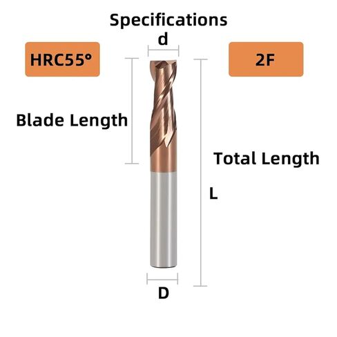 HRC55 Carbide End Mill 2/4 Flutes Milling Cutter Alloy Coating Tungsten Steel Cutting Tool CNC Maching Endmill 1-20mm 1Pcs(D18x18Dx70x150L) in Saudi Arabia