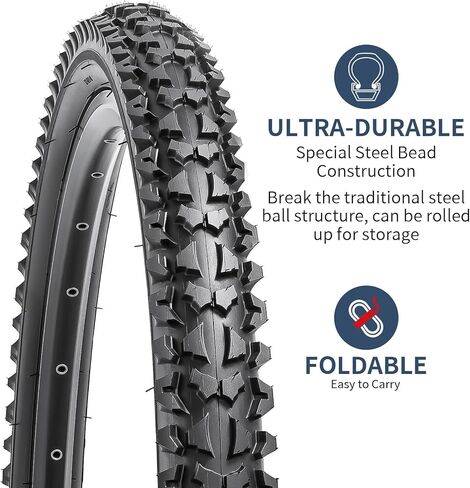 YUNSCM 2-PCS 20" Bike Tires 20x1.75/47-406 Compatible with Mountain Bike 20 x 1.75 Bicycle Tires(Y-1436) in Saudi Arabia
