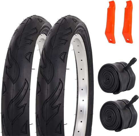 16" Kids Bike Replacement Tires 16x2.125 Inch Heavy Duty Butyl Rubber Puncture-Resistant Folding Bicycle Tires and Bike Tubes Schrader Valve with 2 Tire Levers for BMX Urban 2 Sets in Saudi Arabia